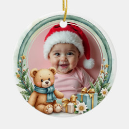 Adorno De Cerámica 1er Navidad 2 caras Por siempre Nuestro Regalo Rec
