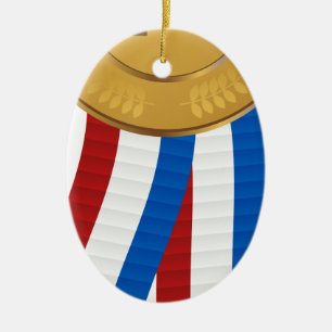 Adorno De Cerámica 1r Coloque la medalla de oro