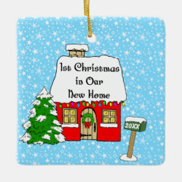 Adorno De Cerámica 1r Navidad en nuestro nuevo hogar