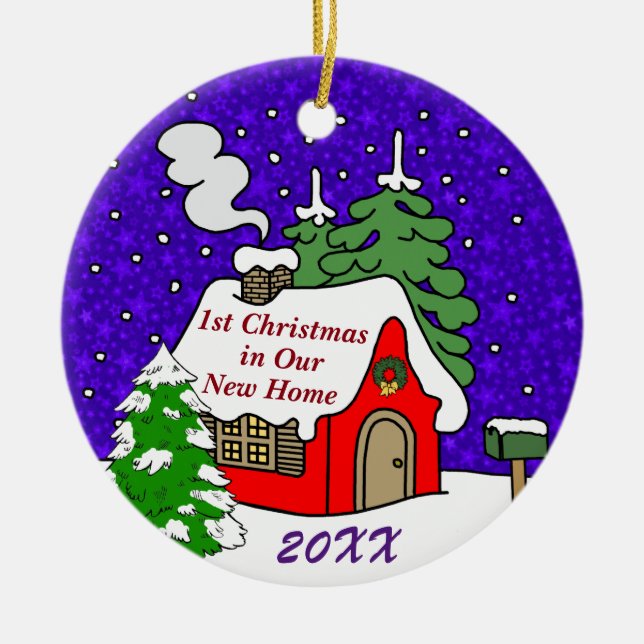 Adorno De Cerámica 1r Navidad en nuevo hogar (Frente)