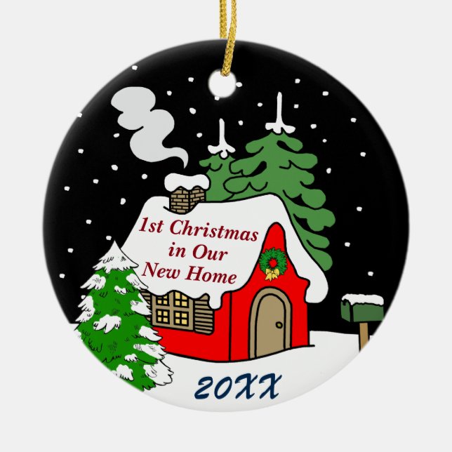 Adorno De Cerámica 1r Navidad en nuevo hogar (Frente)