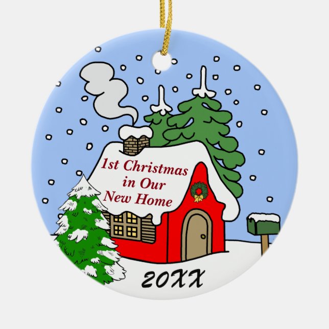 Adorno De Cerámica 1r Navidad en nuevo hogar (Frente)