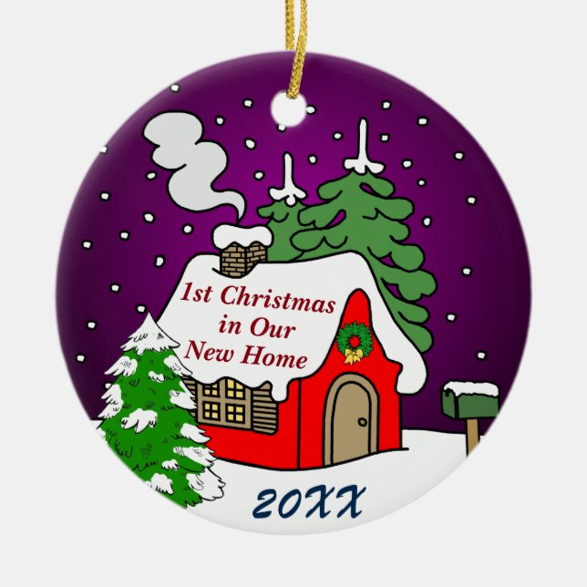 Adorno De Cerámica 1r Navidad en nuevo hogar (Frente)