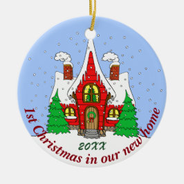 Adorno De Cerámica 1r Navidad en nuevo hogar