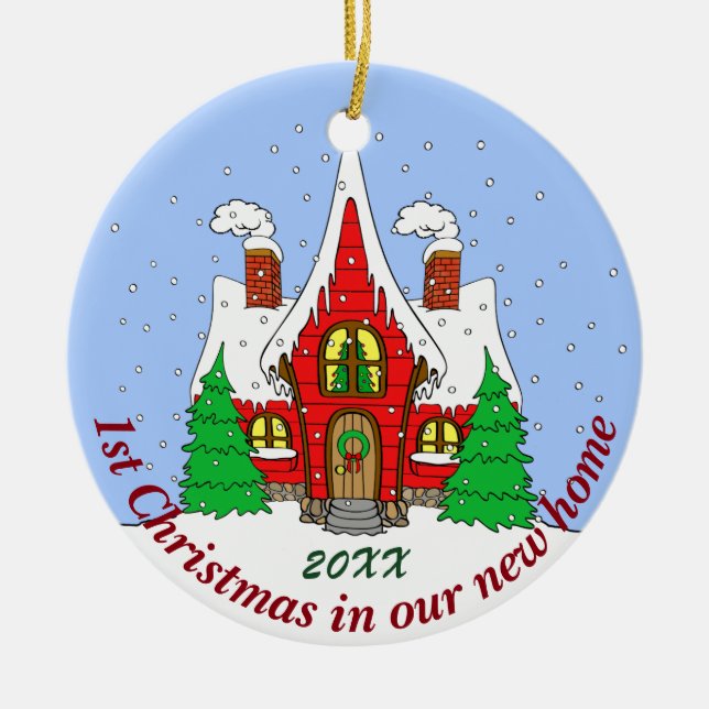 Adorno De Cerámica 1r Navidad en nuevo hogar (Frente)
