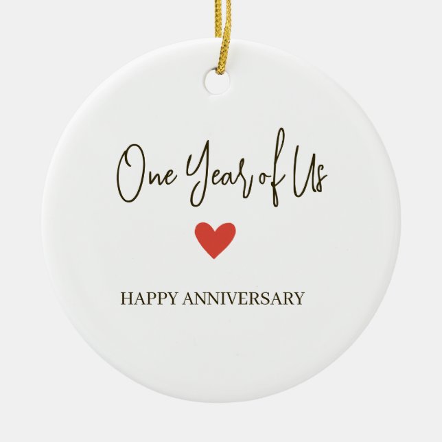 Adorno De Cerámica 1st Anniversary – One Year of Us (Frente)