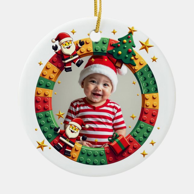Adorno De Cerámica 1st Christmas 2 sided Festive Builder (Frente)