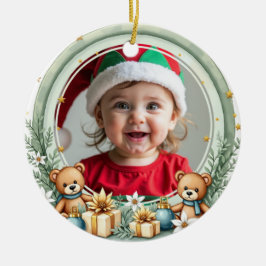 Adorno De Cerámica 1st Christmas 2 sided, Santa’s Snuggle Squad