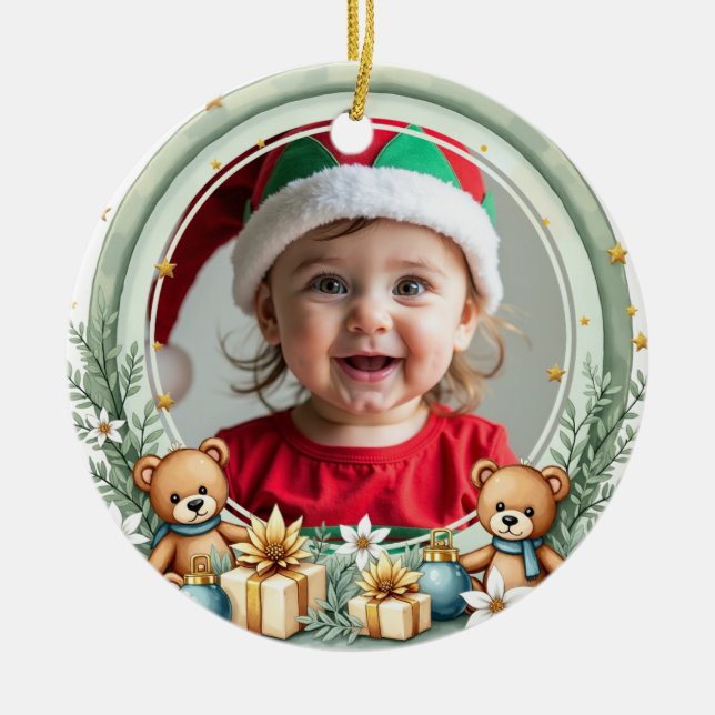 Adorno De Cerámica 1st Christmas 2 sided, Santa’s Snuggle Squad (Frente)