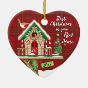 Adorno De Cerámica 1st Christmas, Your New Home, Birdhouse, Couple