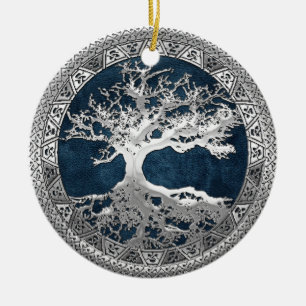 Adorno De Cerámica [200] Árbol de la vida céltico [plata]