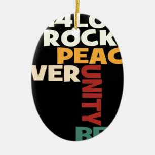 Adorno De Cerámica 2014 Love Rocks Peace Art Print