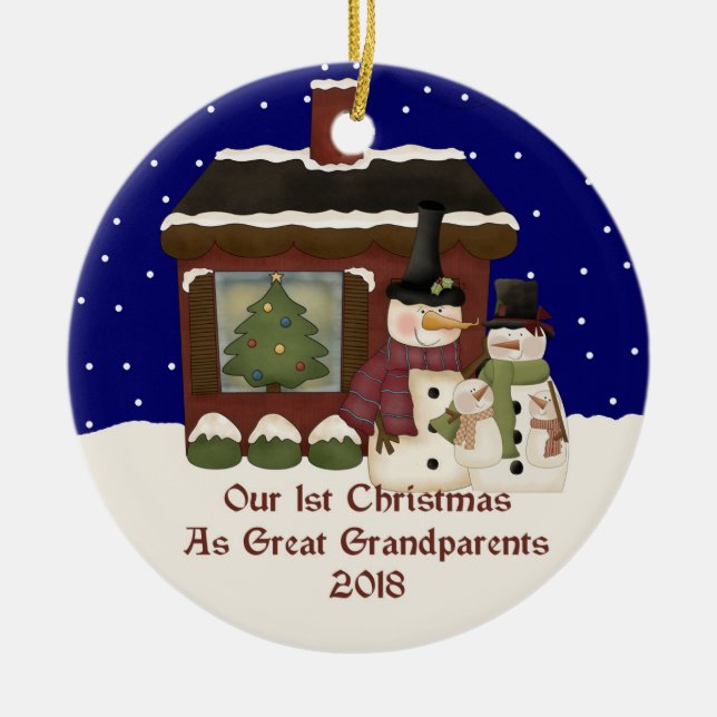 Adorno De Cerámica 2018 nuestro 1r navidad como gran abuelo (Frente)