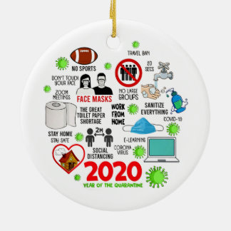 Adorno De Cerámica 2020 Año De Los Navidades De La Pandemia De Cuaren