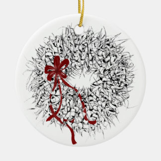 Adorno De Cerámica 2024 Mele Kalikimaka Ti Leaf Wreath Ornament