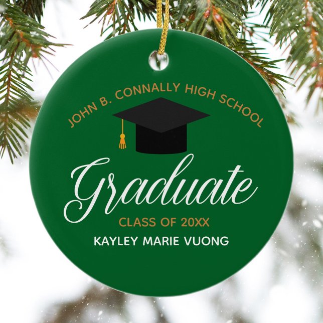 Adorno De Cerámica 2025 Graduación Personalizado Oro Verde Nombre de  (Subido por el creador)