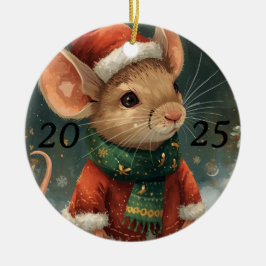 Adorno De Cerámica 2025 Holiday Mouse Ornament