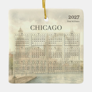 Adorno De Cerámica 2027 Chicago Navy Pier Calendar Year at a Glance