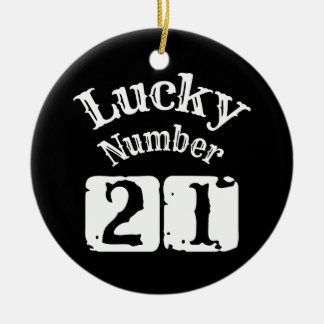 Adorno De Cerámica 21 - Lucky Número 21 Luck