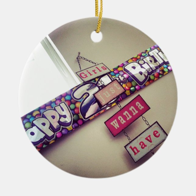 Adorno De Cerámica 21ro Cumpleaños (Frente)