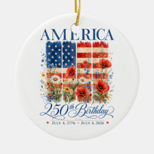Adorno De Cerámica 250º Aniversario USA Mujeres 4 de Julio América 25