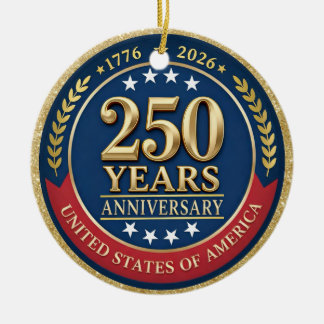 Adorno De Cerámica 250º Aniversario USA Patriótico | 1776–2026
