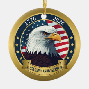 Adorno De Cerámica 250º Aniversario USA Patriótico 1776–2026