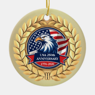 Adorno De Cerámica 250º Aniversario USA Patriótico 1776–2026