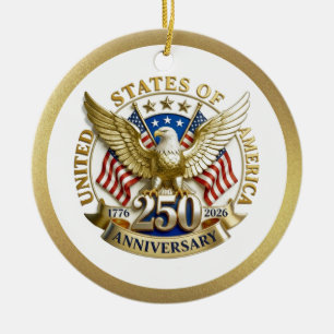 Adorno De Cerámica 250º Aniversario USA Patriótico 1776–2026