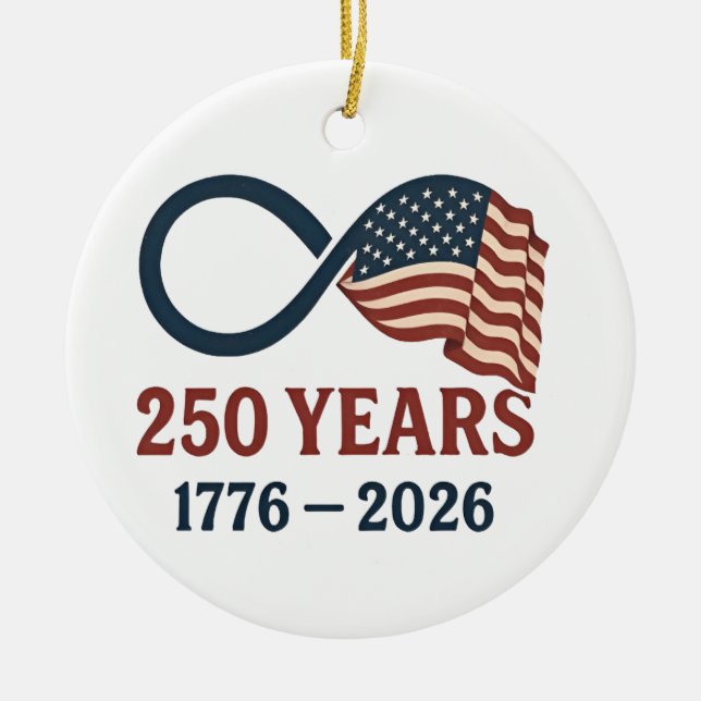 Adorno De Cerámica 250 Aniversario 1776-2026 Estados Unidos Patriótic (Frente)