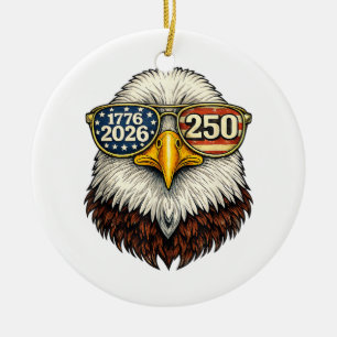 Adorno De Cerámica 250 Aniversario EE. UU. 1776-2026 Águila Calva Pat
