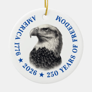 Adorno De Cerámica 250 Aniversario EE. UU. 2026 Águila Calva