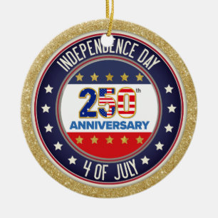 Adorno De Cerámica 250 Aniversario USA Patriótico 1776–2026
