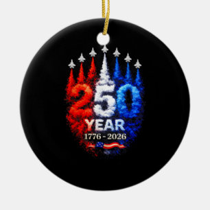 Adorno De Cerámica 250 Años Americano 1776 2026 250º USA Patriótico 4