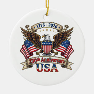 Adorno De Cerámica 250 años americano 250 cumpleaños 4 de julio anive