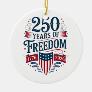 Adorno De Cerámica 250 años de libertad 1776 2026 4 de julio 250 cump