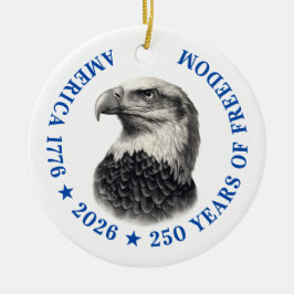 Adorno De Cerámica 250th Anniversary USA 2026 Bald Eagle