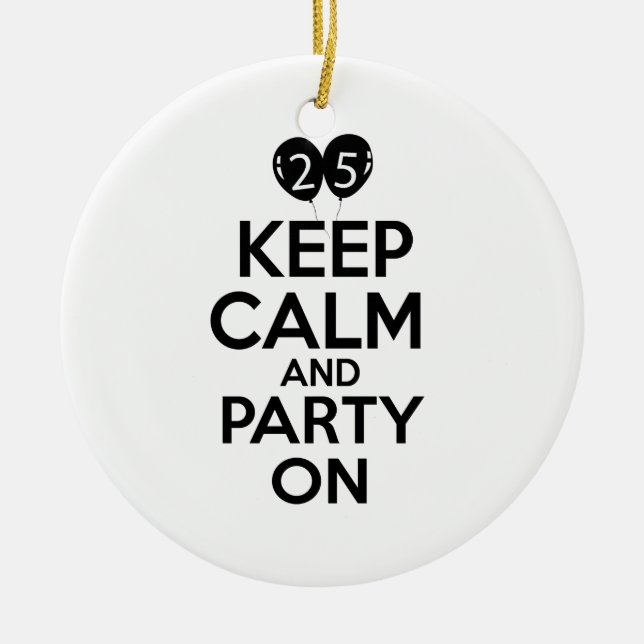 Adorno De Cerámica 25tos diseños del cumpleaños (Frente)