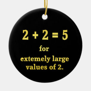 Adorno De Cerámica 2 + 2 = 5 Chiste de matemáticas divertidas