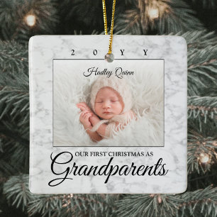 Adorno De Cerámica 2 Foto 1 Navidades Abuelos Faux Marble