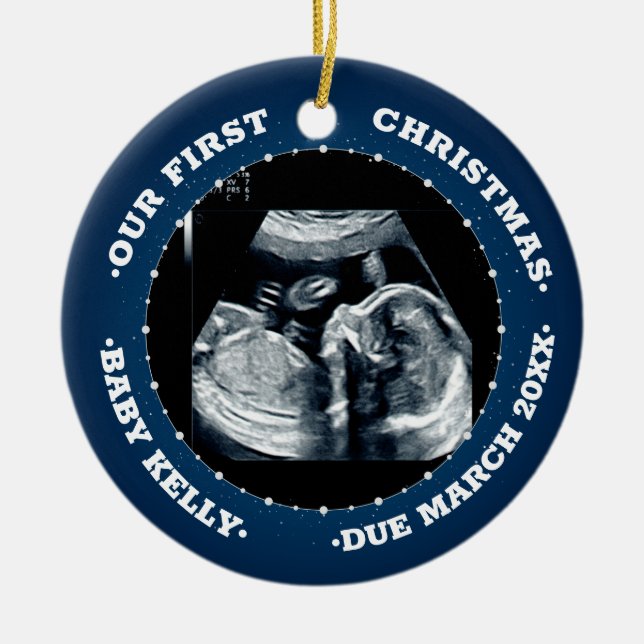 Adorno De Cerámica 2 foto Invitación de embarazo de padres (Frente)