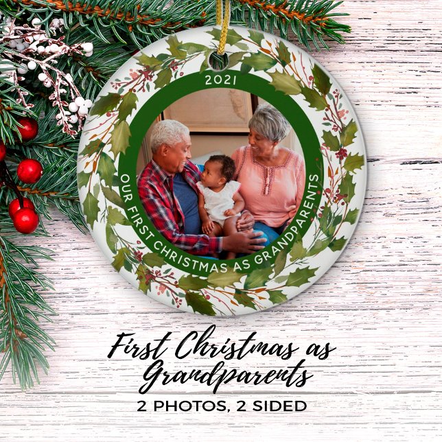 Adorno De Cerámica 2-Foto: Nuestros primeros Navidades como abuelos j (Subido por el creador)