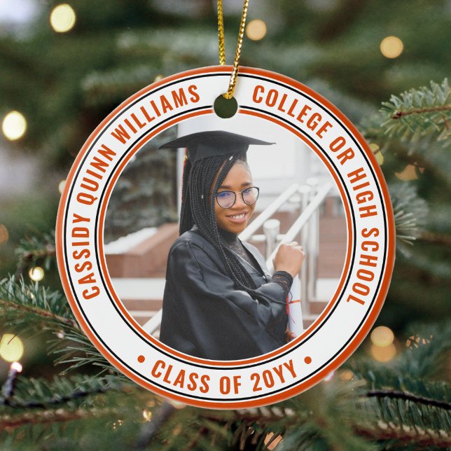 Adorno De Cerámica 2 Graduación fotográfica Elegante Naranja blanco y (Subido por el creador)