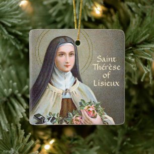 Adorno De Cerámica 2xSt Therese of Lisieux (BJE 01) Square