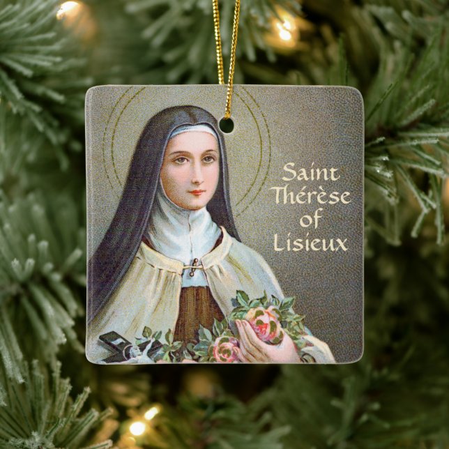 Adorno De Cerámica 2xSt Therese of Lisieux (BJE 01) Square (Árbol)