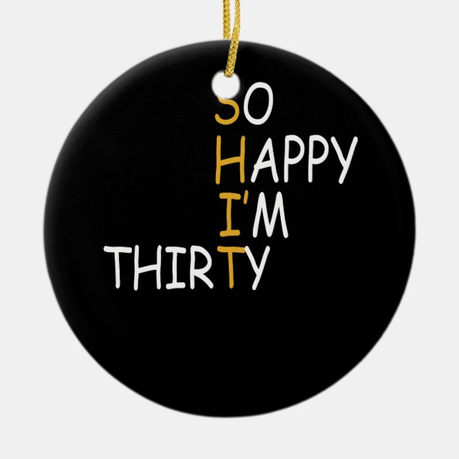 Adorno De Cerámica 30 Aniversario 1992 30 Años Tan Feliz Que Tengo Tr (Frente)