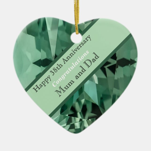 Adorno De Cerámica 38.º Aniversario Boda Beryl (Frente)