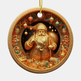 Adorno De Cerámica 3.ª Santa Cláusula de oro