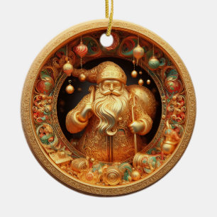 Adorno De Cerámica 3.ª Santa Cláusula de oro