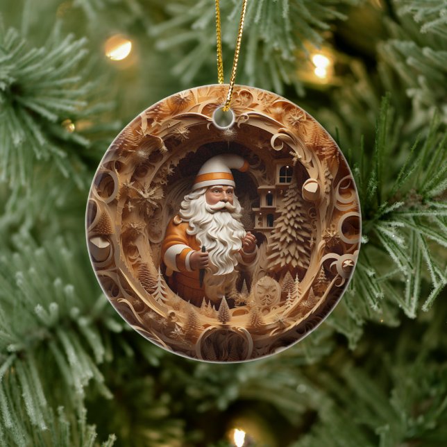 Adorno De Cerámica 3.ª Santa Cláusula de Oro (Árbol)